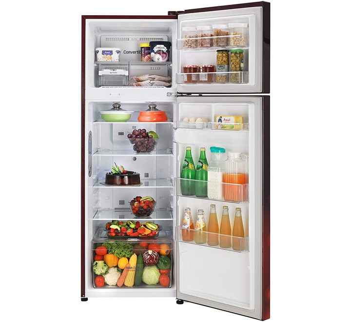 LG 308 Litres 2 Star Frost Free Inverter Double Door Refrigerator (Door Cooling+ GL-T322RSCY.ASCZEB Scarlet Charm)